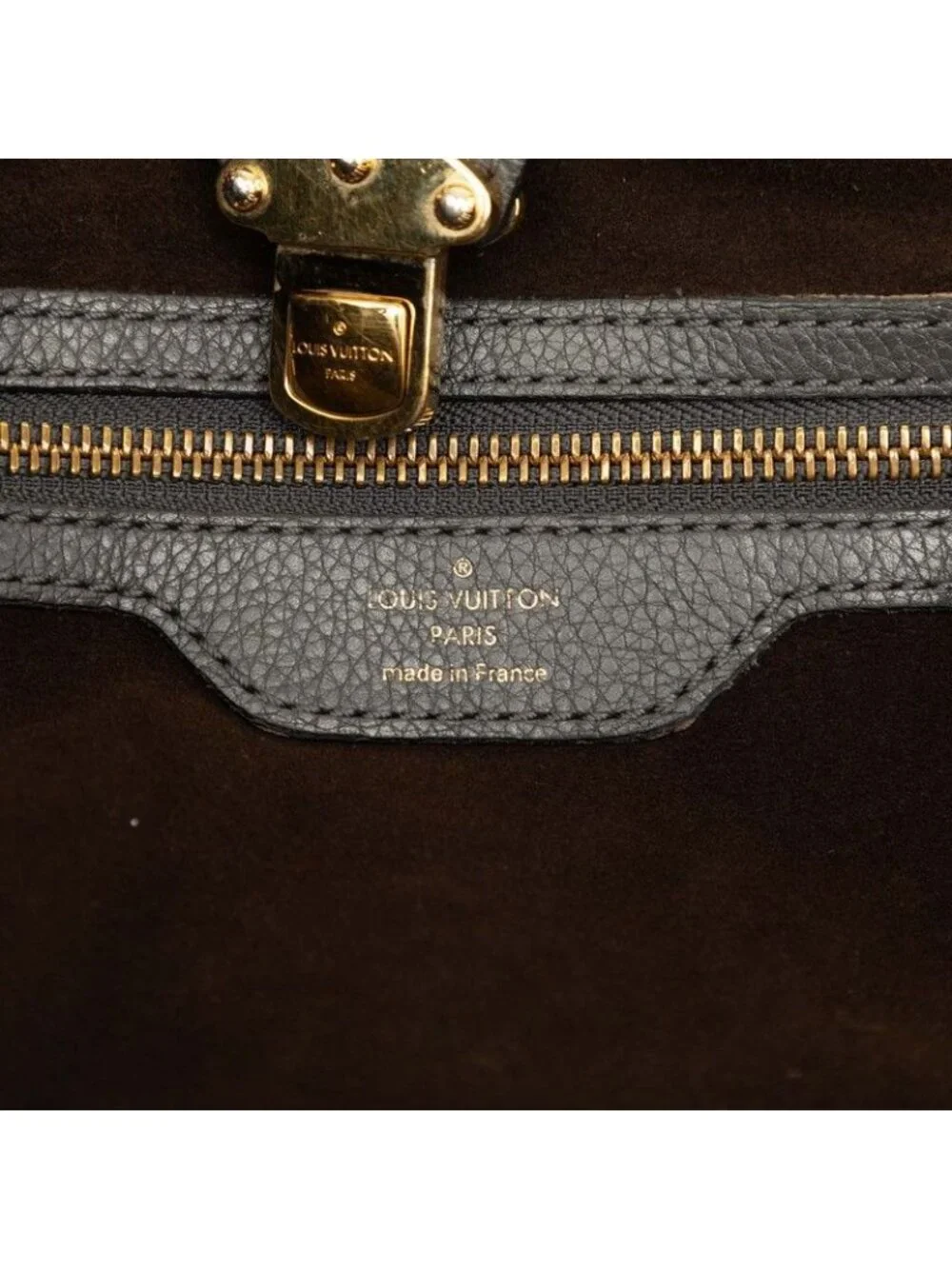 Louis Vuitton Monogram Mahina L Tote Bag Anthracite Gray Leather